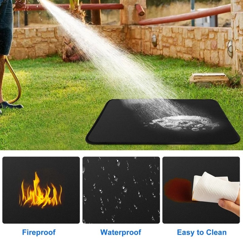 Under Grill Mat Fireproof Deck Protector For Outdoor Grills 5