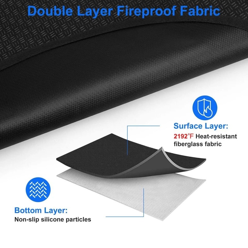 Under Grill Mat Fireproof Deck Protector For Outdoor Grills 6