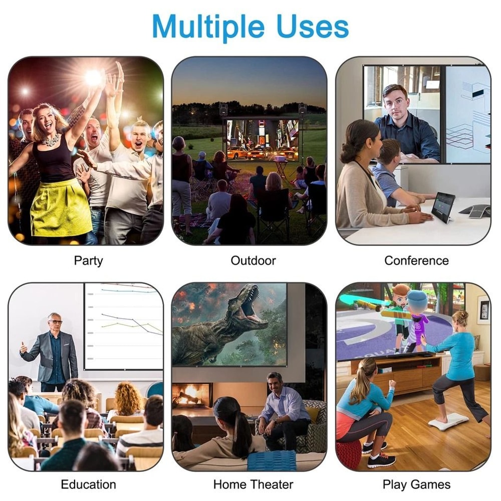 Outdoor Projector Screen Washable Portable HD Home Theater For Parties Outdoor Movies 1