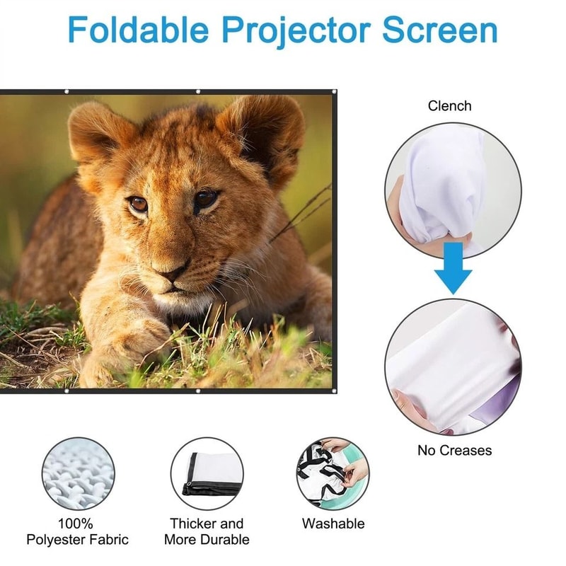 Outdoor Projector Screen Washable Portable HD Home Theater For Parties Outdoor Movies 5