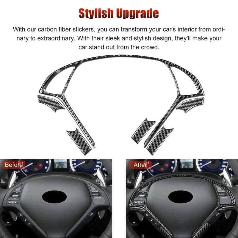 Carbon Fiber Steering Wheel Trim Kit 4