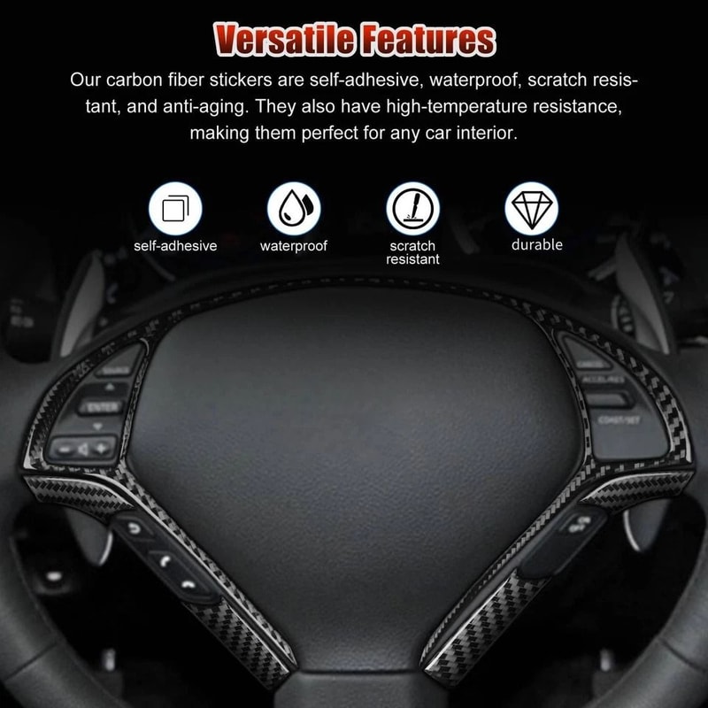 Carbon Fiber Steering Wheel Trim Kit 7