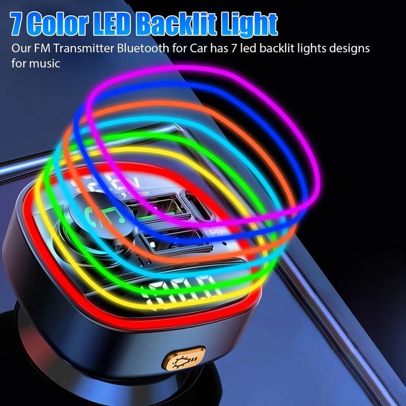 Bluetooth Car Wireless FM Transmitter Adapter USB PD Charger HandsFree Car Music Streaming 4