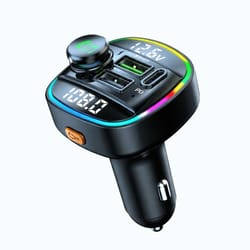 bluetooth car wireless fm transmitter adapter & usb pd charger – hands-free car music streaming