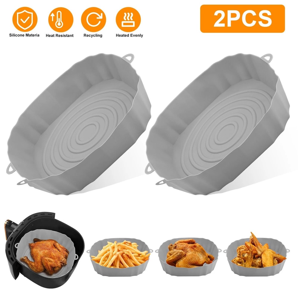 Air Fryer Silicone Pot Baskets Liners NonStick Oven Baking Tray 7