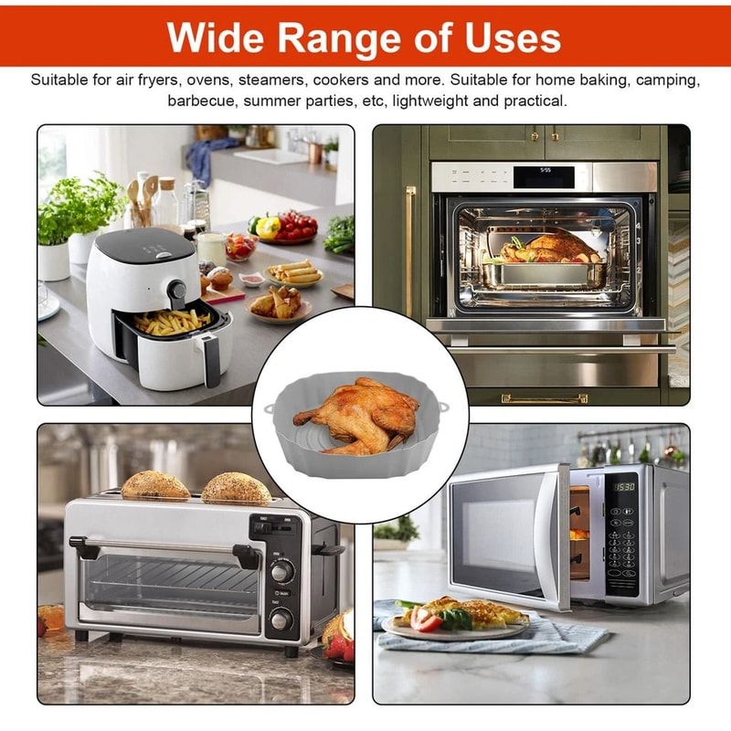 Air Fryer Silicone Pot Baskets Liners NonStick Oven Baking Tray 1