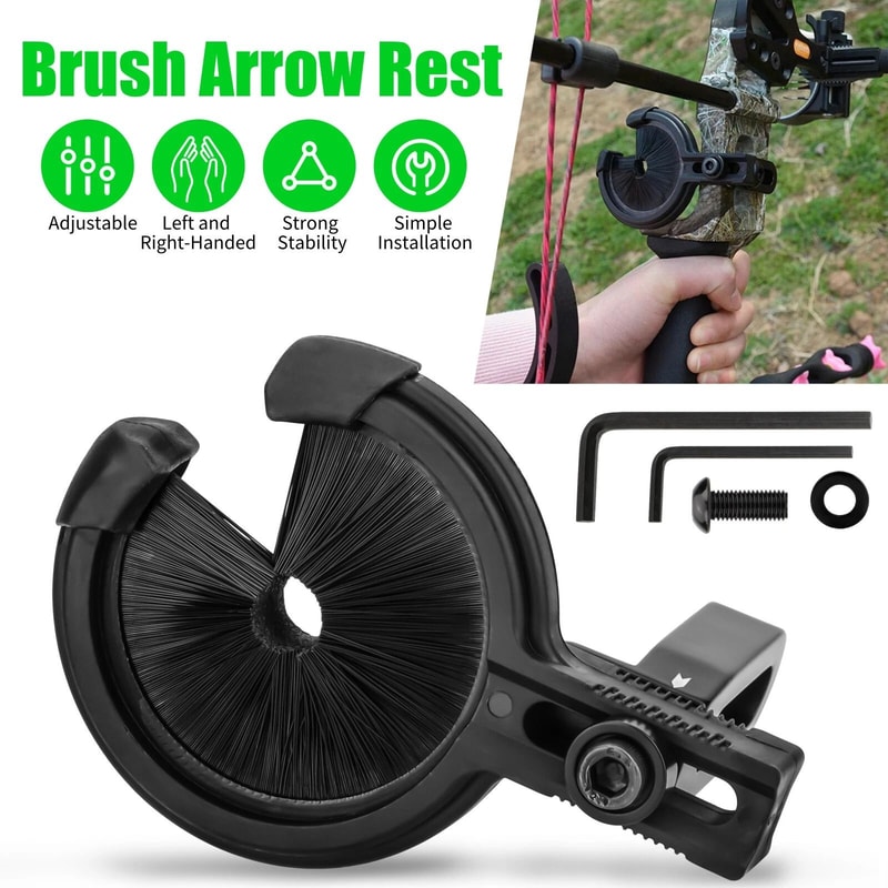 Adjustable Archery Arrow Rest For Right Left Handed Compound Bows Durable Bristle Design For Prec 4