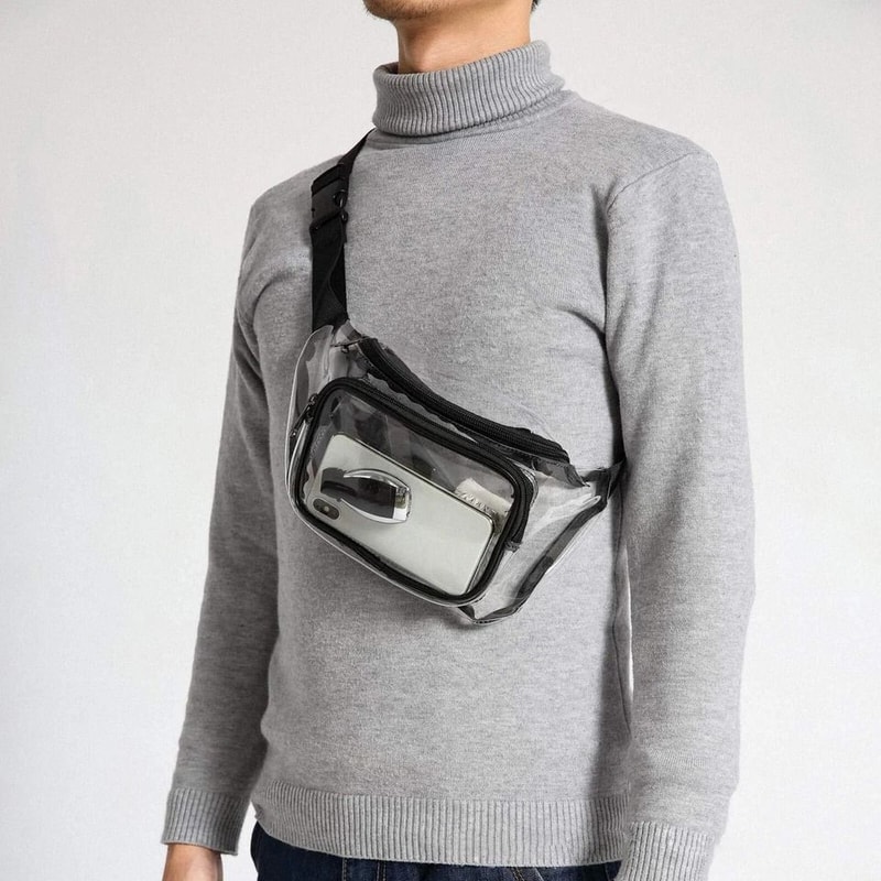 Clear Waist Pouch Bag Transparent Zipper Fanny Pack With Adjustable Strap TravelReady Gift For Act 0