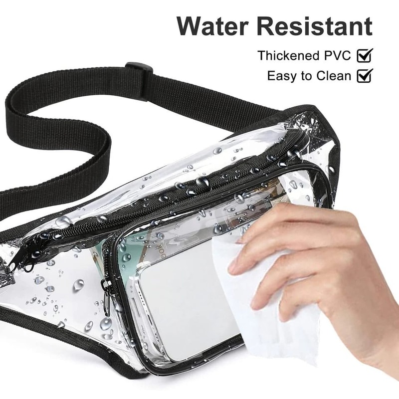 Clear Waist Pouch Bag Transparent Zipper Fanny Pack With Adjustable Strap TravelReady Gift For Act 4