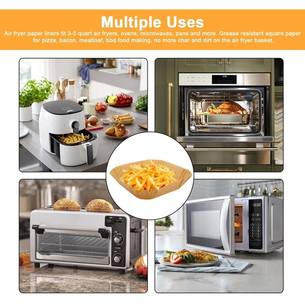 Air Fryer Paper Liners NonStick Baking Sheets For Roasting Microwave Use 1