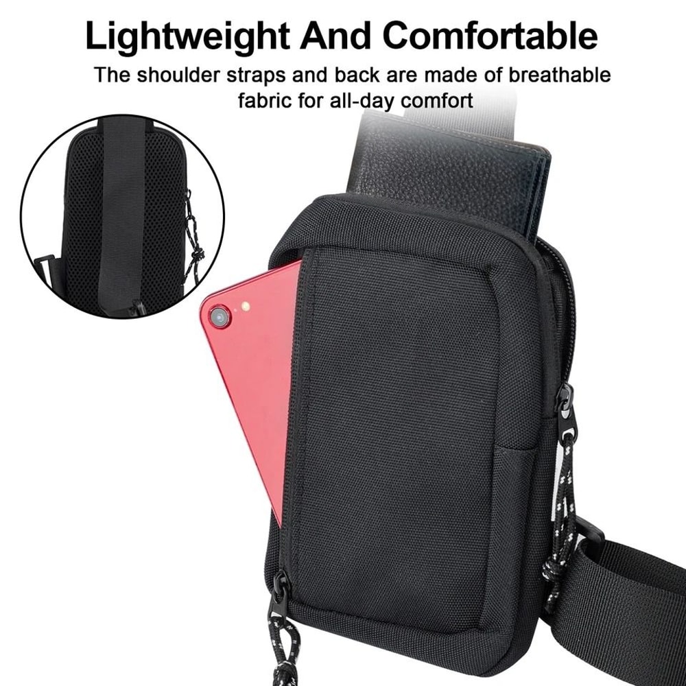 Mens Sling Shoulder Bag Stylish Chest Pack Crossbody For Casual Travel Phones 4
