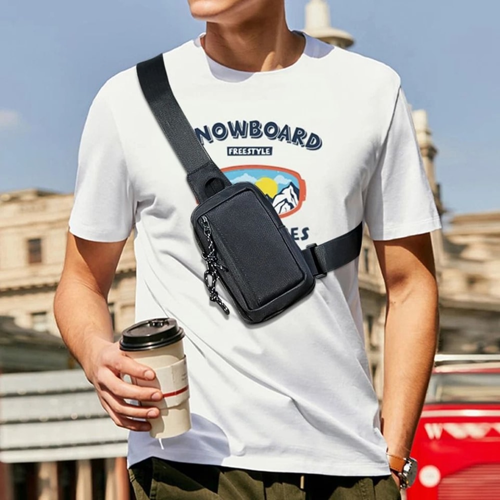 Mens Sling Shoulder Bag Stylish Chest Pack Crossbody For Casual Travel Phones 0