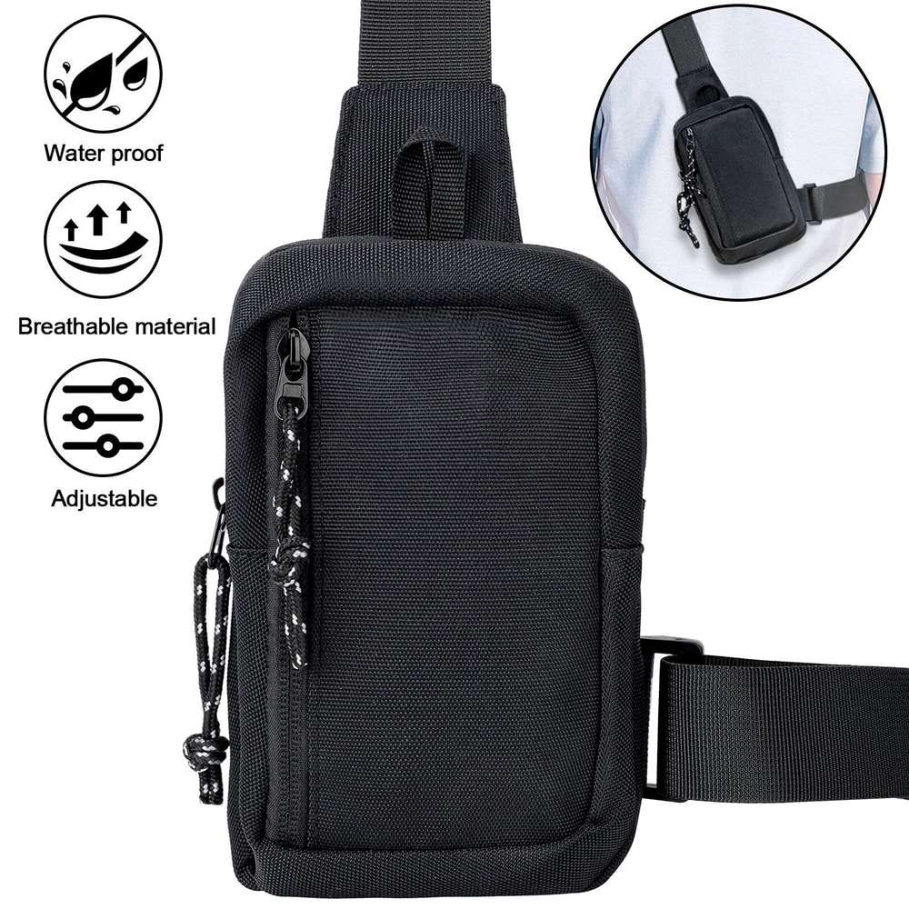 Mens Sling Shoulder Bag Stylish Chest Pack Crossbody For Casual Travel Phones 7