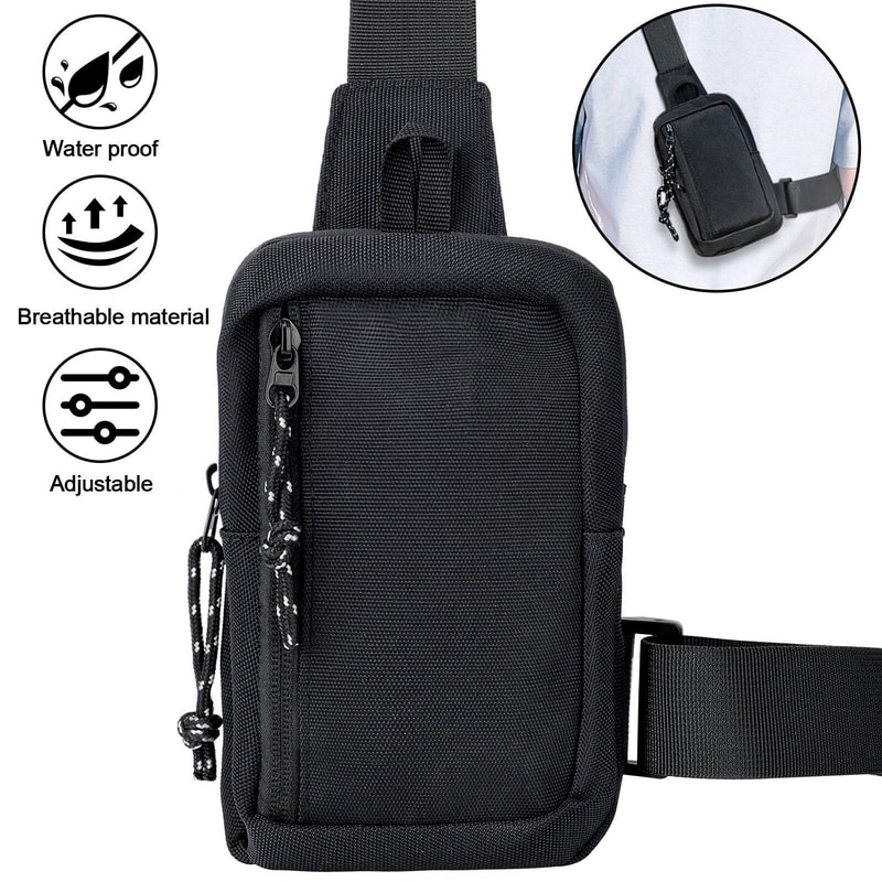 Mens Sling Shoulder Bag Stylish Chest Pack Crossbody For Casual Travel Phones 7