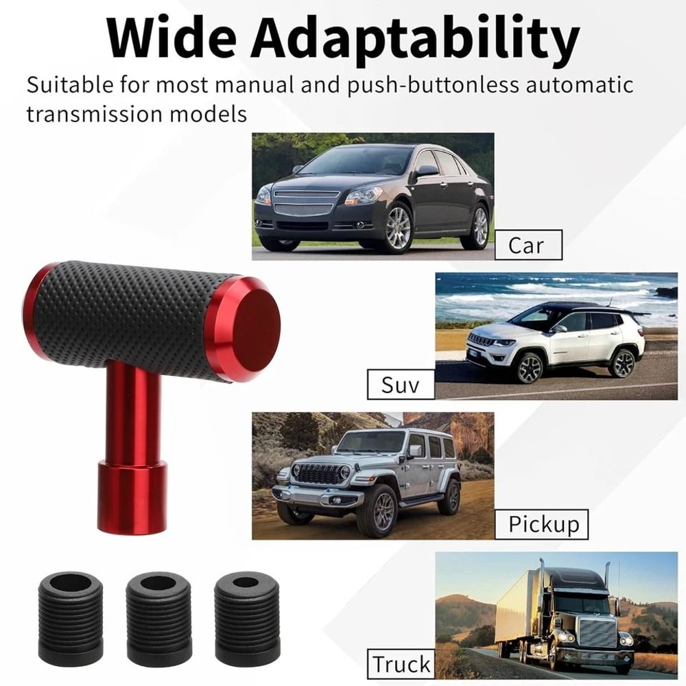 Universal Aircraft Style Gear Shift Knob For Auto Manual Automatic Transmission Leather THandle 1