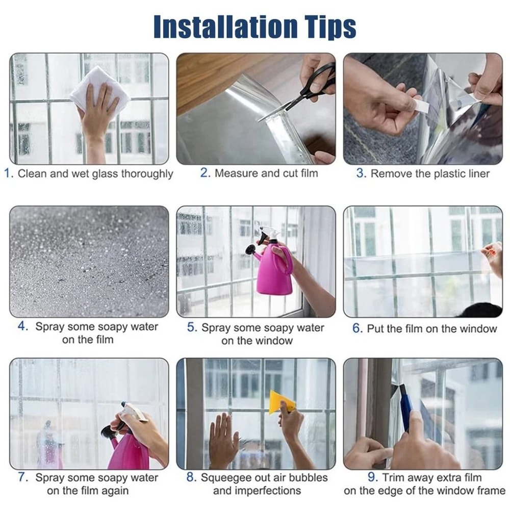 One Way Mirror Window Film UV Reflective Sun Block For Privacy Energy Savings 2