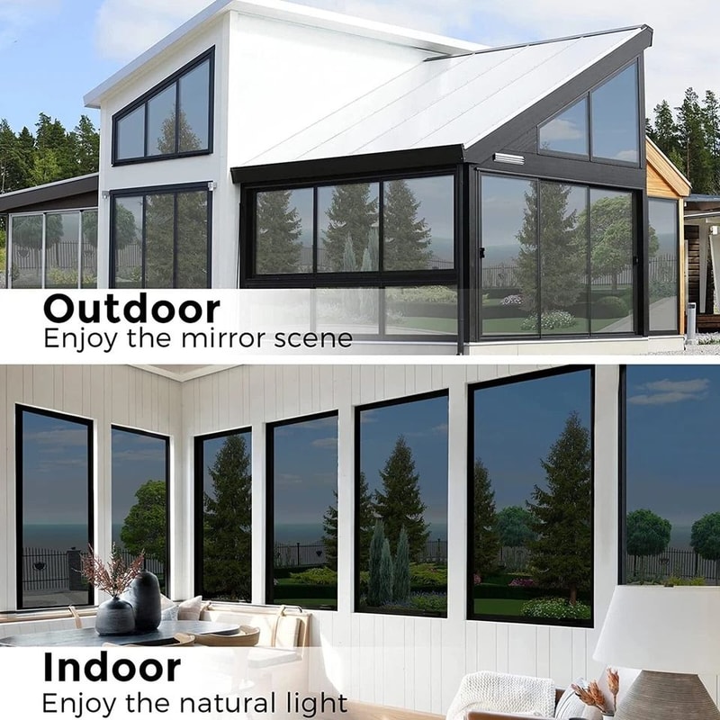 One Way Mirror Window Film UV Reflective Sun Block For Privacy Energy Savings 4