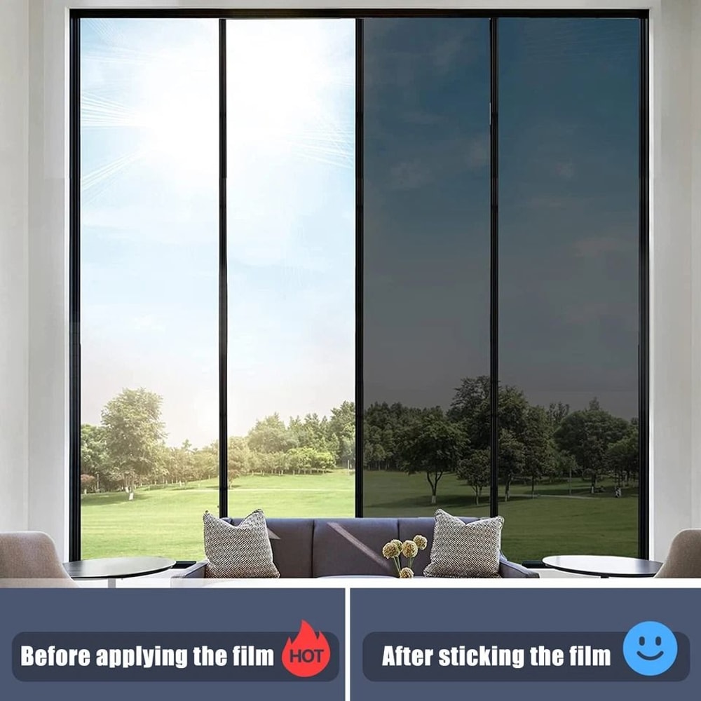 One Way Mirror Window Film UV Reflective Sun Block For Privacy Energy Savings 6