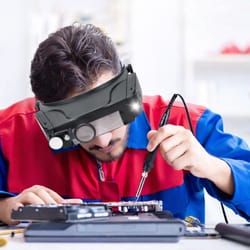 headband magnifier with led lights - adjustable magnification for jewelry, painting, and repairs