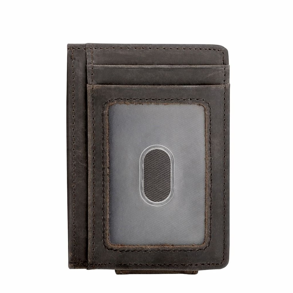 Men Leather Money Clip Wallet Slim Front Pocket Magnetic ID Credit Card Holder 0