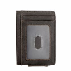 men leather money clip wallet - slim front pocket magnetic id & credit card holder
