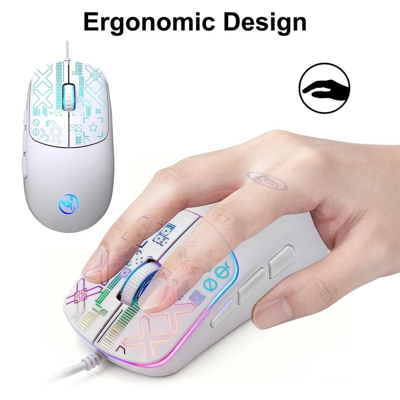 Silent USB Wired Gaming Mouse With RGB Lighting Ergonomic Grip Adjustable DPI For Precision Gaming