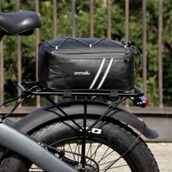 waterproof bicycle rear rack seat bag - bike cycling storage pouch, trunk pannier, durable pu leather