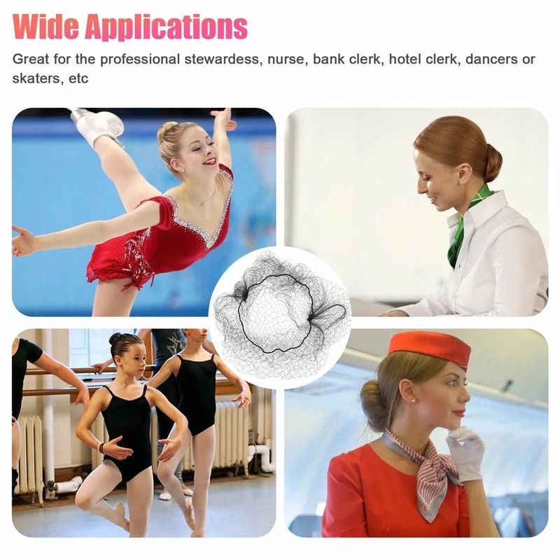 Invisible Hair Nets Elastic Edge Mesh Hairnet For Bun Covers 2