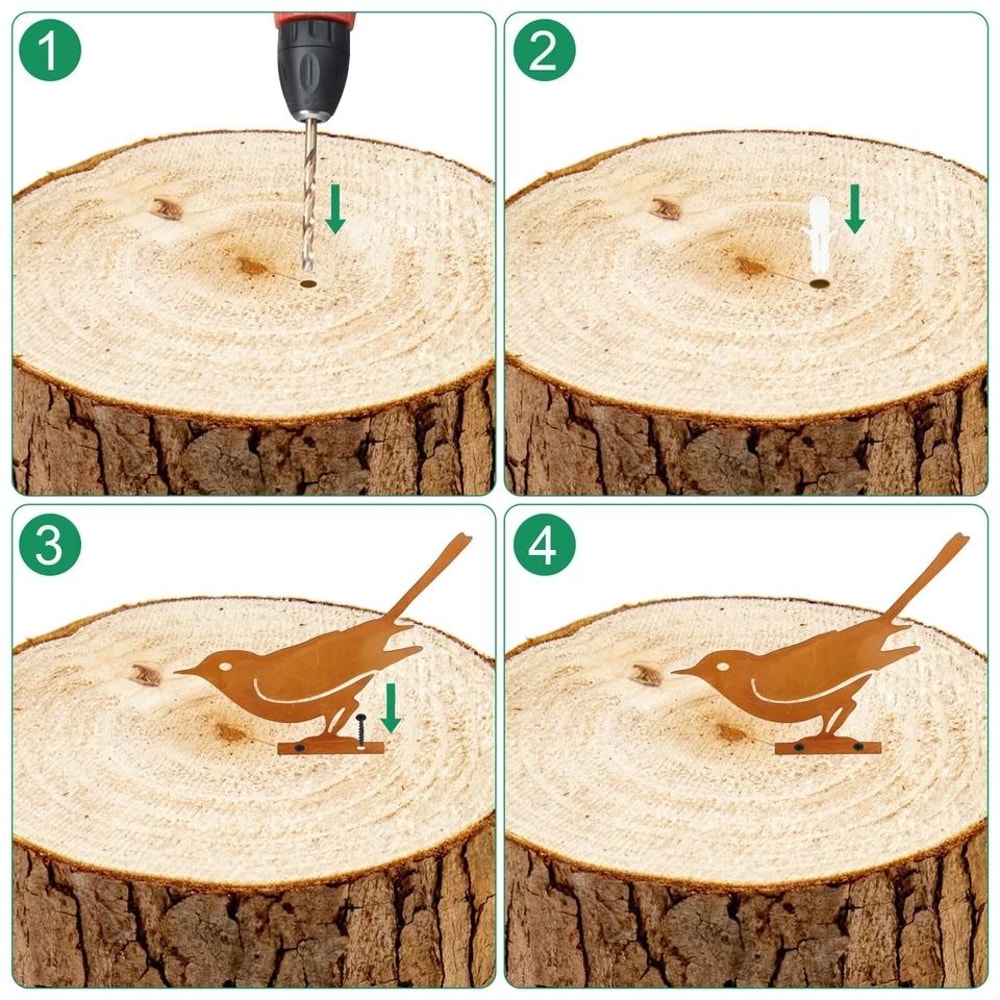 Rustic Metal Bird Art Ornament Yard Garden Bird Decor For Home And Outdoor 1