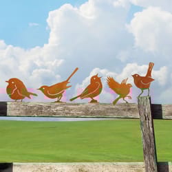 rustic metal bird art ornament – yard garden bird decor for home and outdoor