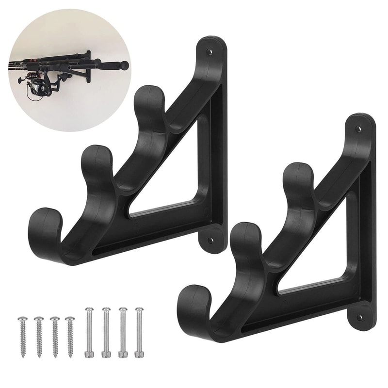 Horizontal Fishing Rod Rack Wall Mount Holder Durable Design Easy Install 3