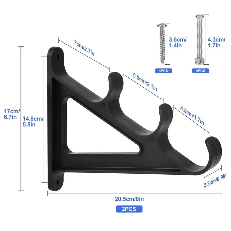 Horizontal Fishing Rod Rack Wall Mount Holder Durable Design Easy Install 4