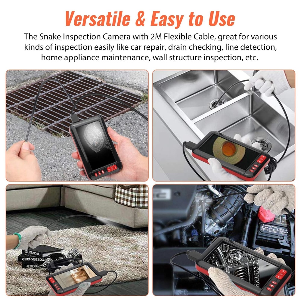 LED Industrial Endoscope Borescope Camera Inspection Snake With Waterproof And HD Screen 2