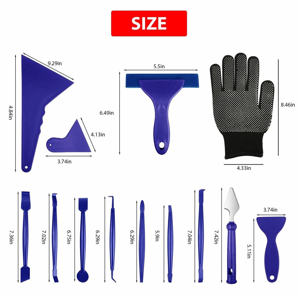 Car Window Tint Kit Vinyl Wrap Film Tools Squeegee Scraper With Gloves 5