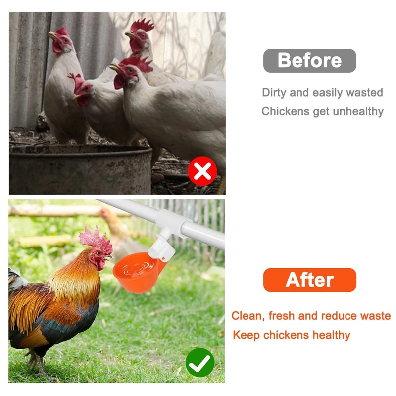 Automatic Poultry Watering Cups For Chickens Ducks Quail And Hens LeakFree Waterer System 2