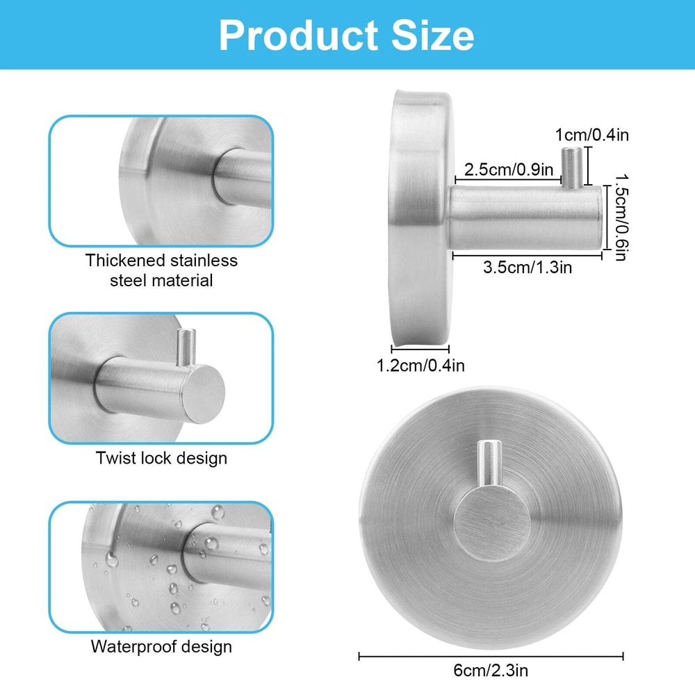 Heavy Duty Suction Wall Hooks NoDrill Reusable Hangers For Bathroom Kitchen 4