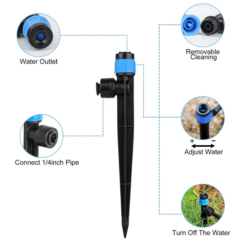Adjustable Drip Irrigation Emitters Garden Drip Watering System 4