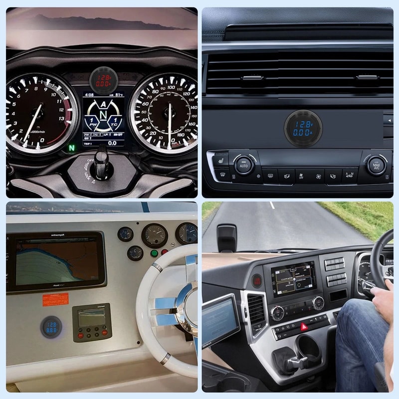 Car Battery Voltmeter Current Meter LED Digital Display Voltage Gauge For Accurate Monitoring 3