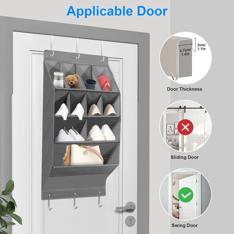 Over Door Shoe Organizer Rack Hanging Storage Holder For Shoes Accessories And More 2
