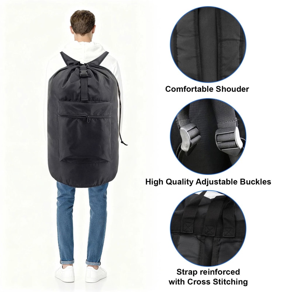 Heavy Duty Large Laundry Backpack With Adjustable Straps For Travel Camp Extra Large Portable And 4