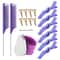 Hair Parting Tools Set With Sectioning Clips Rat Tail Combs Purple Salon Kit For Professional Sty 6