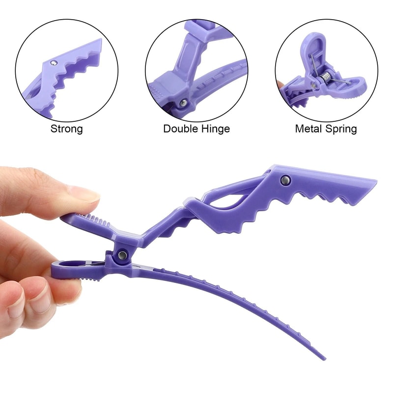 Hair Parting Tools Set With Sectioning Clips Rat Tail Combs Purple Salon Kit For Professional Sty 4