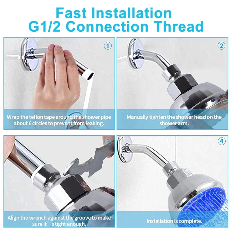 Colorful LED Shower Head With RGB Light Water Flow Activated No Batteries Needed 3