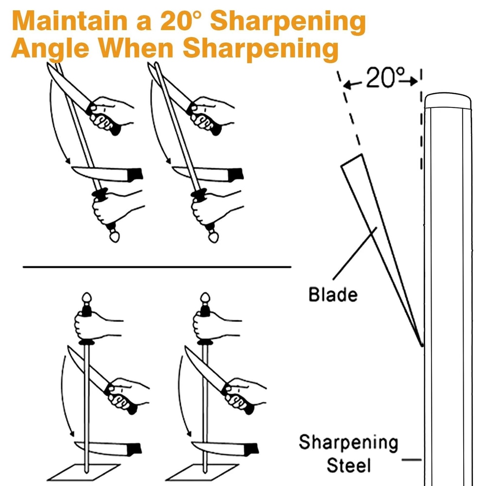 Diamond Knife Sharpener Steel Honing Rod For Chef Kitchen Home Sharpening Tool 2