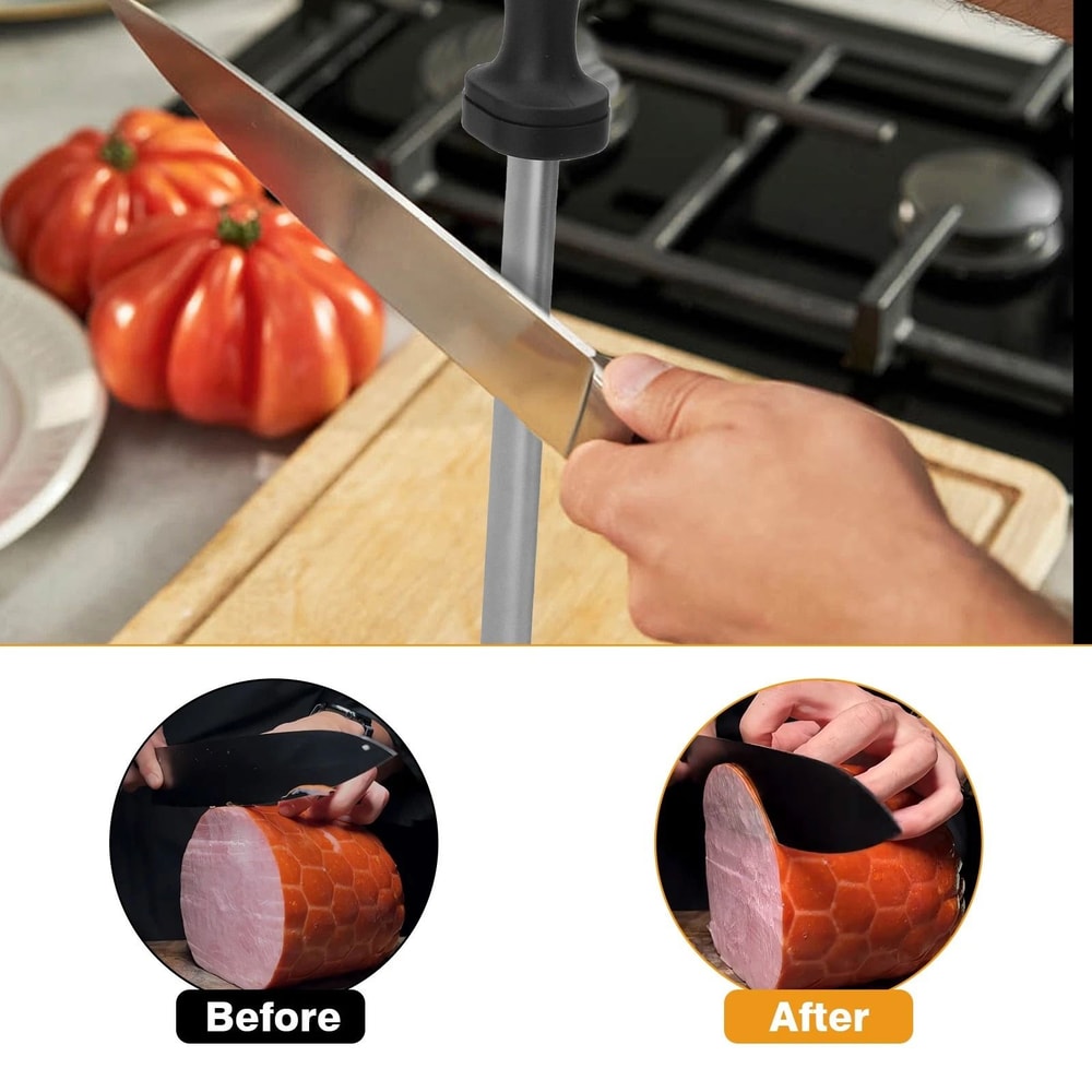 Diamond Knife Sharpener Steel Honing Rod For Chef Kitchen Home Sharpening Tool 3