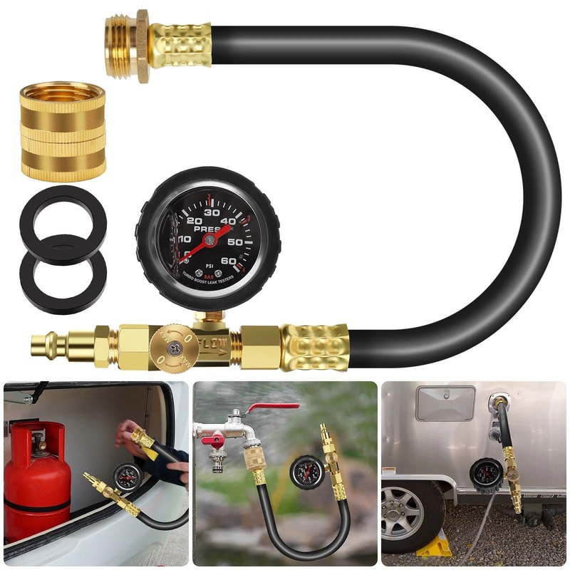 Camper Winterizing Blowout Hose Adapter Kit With Pressure Gauge 4