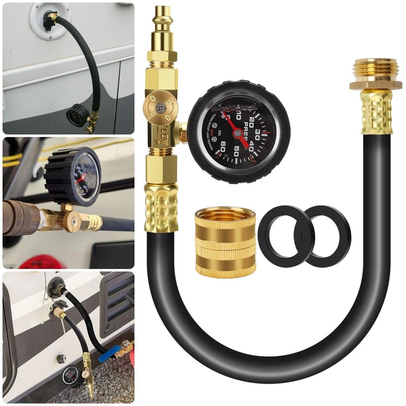 Camper Winterizing Blowout Hose Adapter Kit With Pressure Gauge 7