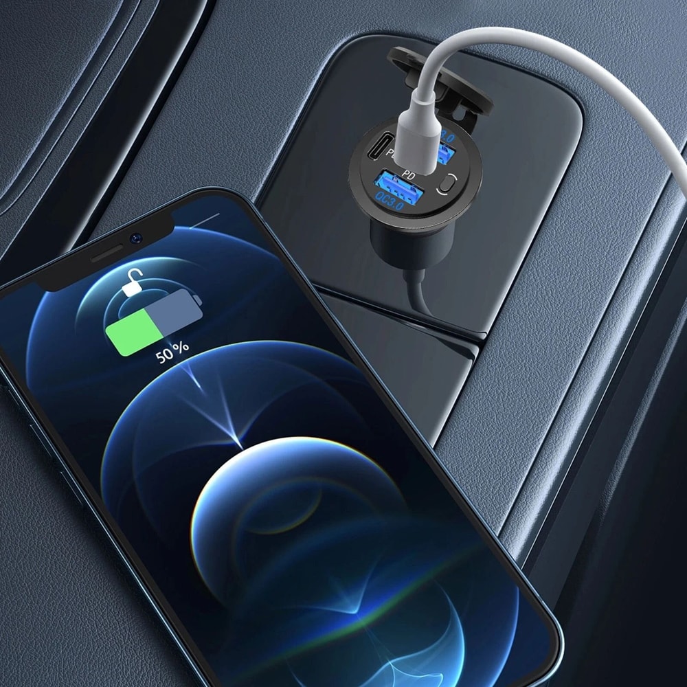 Dual USB Car Charger Socket Fast Charging 0