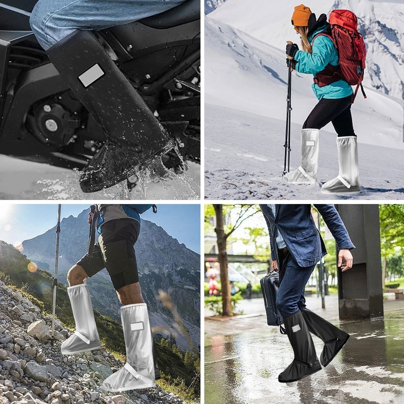 Reusable Waterproof Shoe Covers Reflective AntiSlip Overshoes For Boots 6