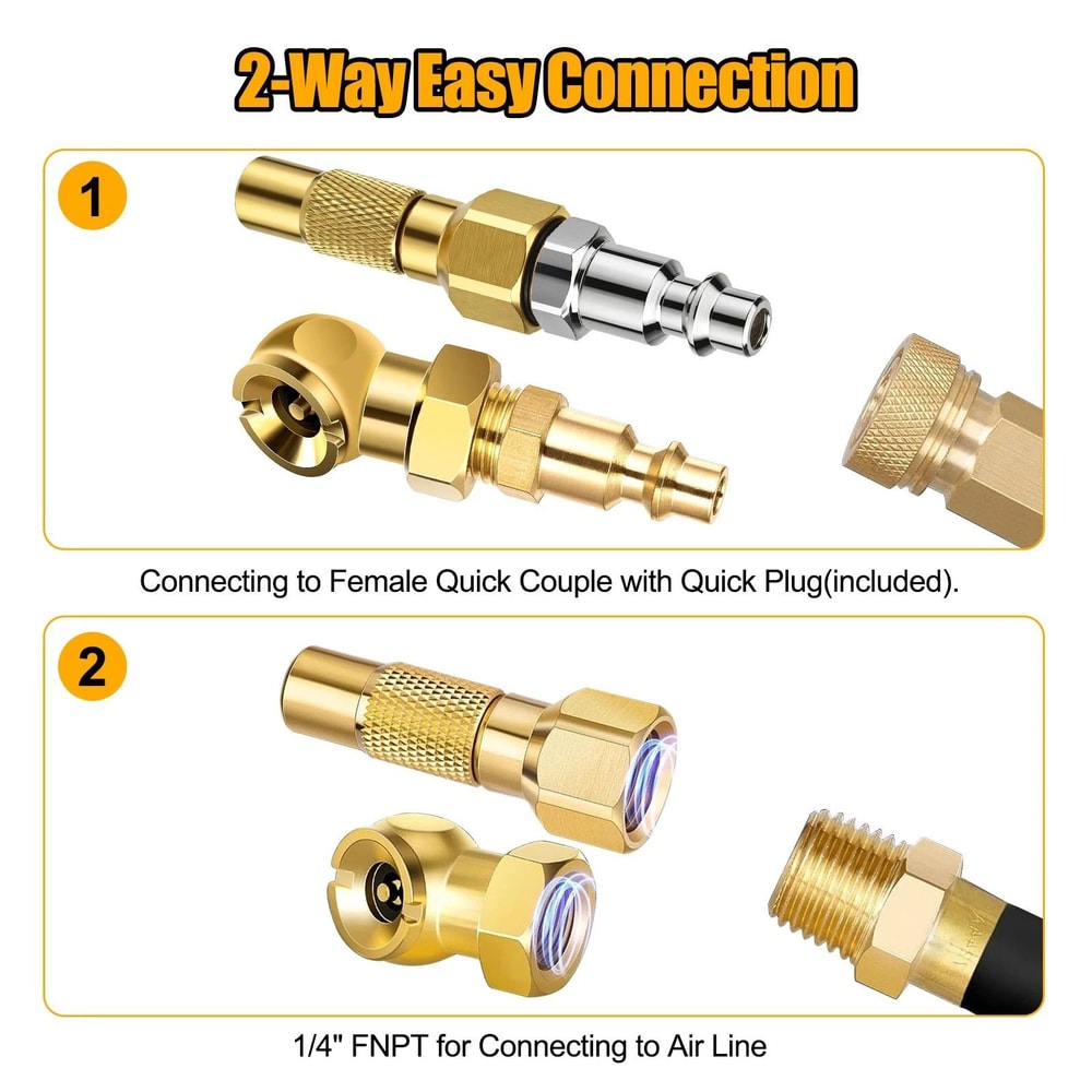 Air Chuck Kit With Closed Ball Tire Inflator For Trucks And Cars PSI Dual Connection 1